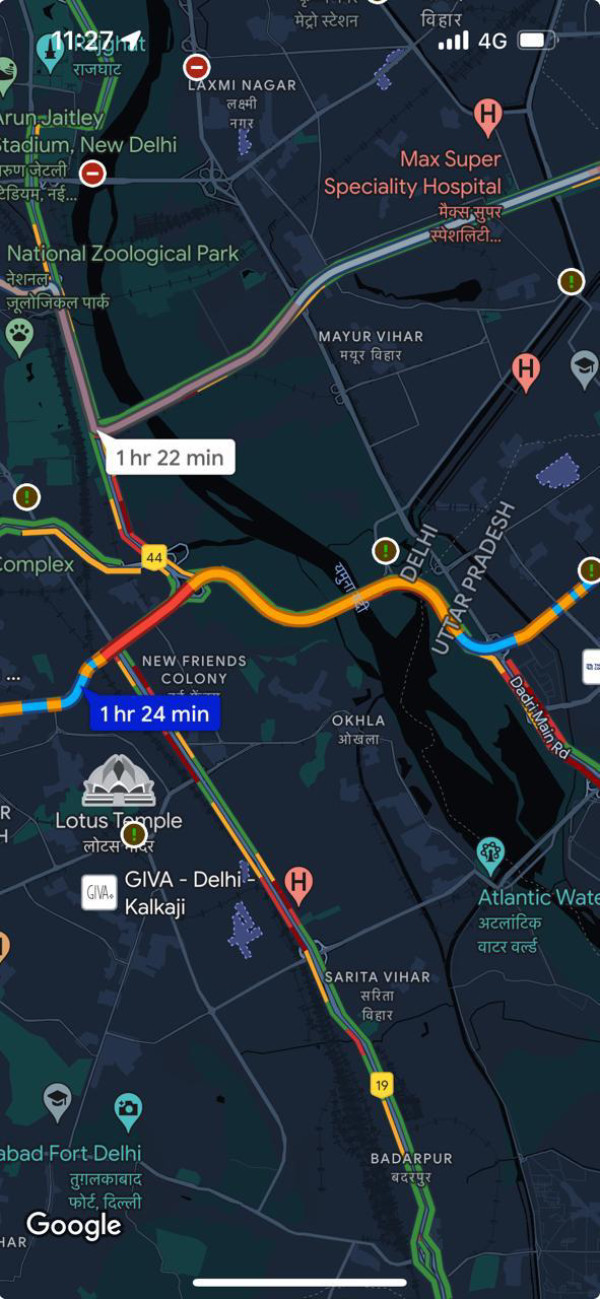 Jam in New Delhi-Noida