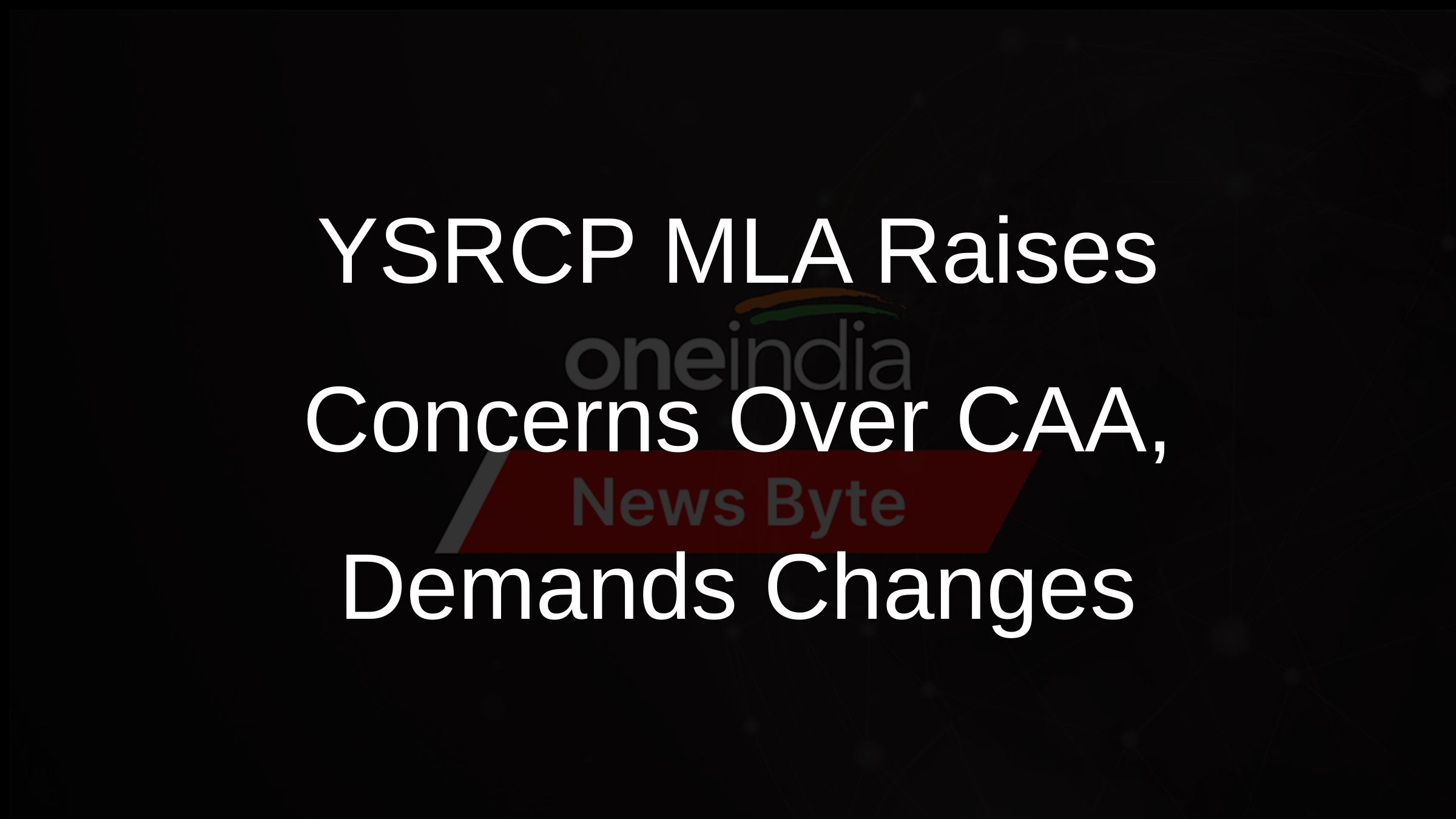 YSRCP MLA Raises Concerns Over CAA, Demands Changes