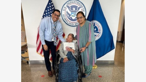 99 year old woman gets US citizenship