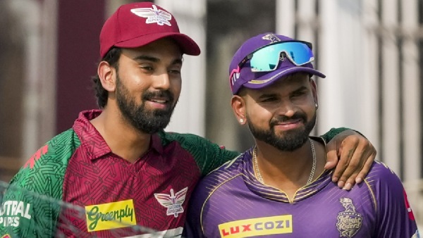 LSG captain KL Rahul with KKR skipper Shreyas Iyer