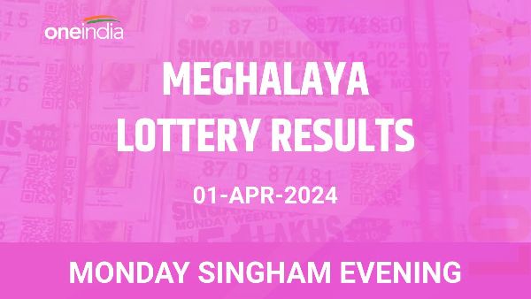 Results of the Meghalaya State Lottery Monday Singham Evening for April 01