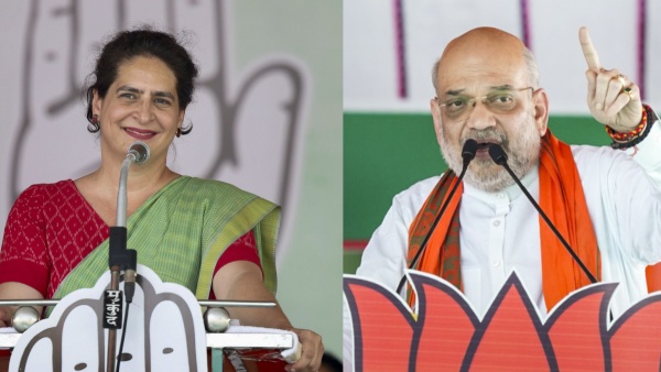 Priyanka Gandhi And Amit Shah In Bengaluru Priyanka Gandhi And Amit Shah In Bengaluru