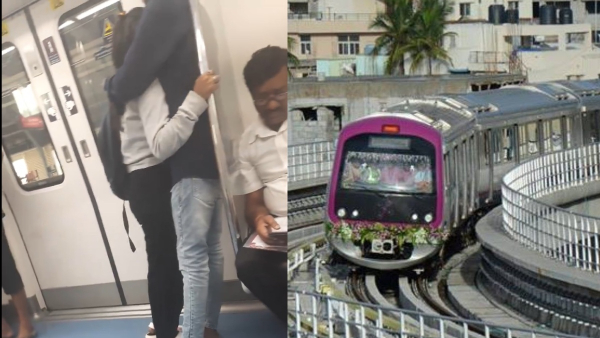 Caught On Camera Video Of Couple Kissing In Bengaluru Namma Metro Goes Viral Caught On Camera Video Of Couple Kissing In Bengaluru Namma Metro Goes Viral