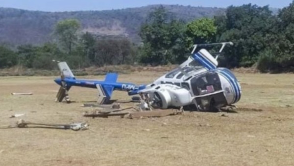 Helicopter Tilts Pilot Injured