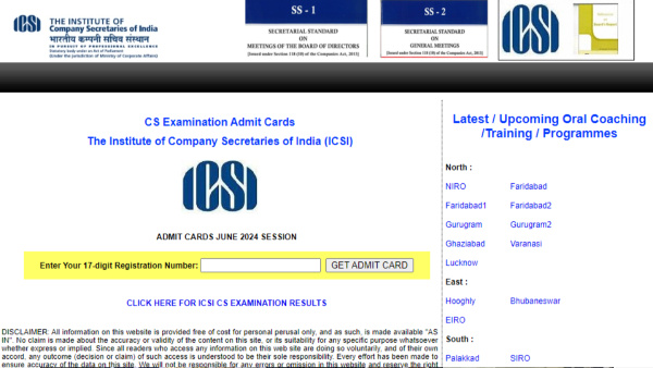 icsi edu Shares ICSI CS Exam 2024
