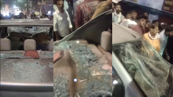Viral Video Mob Vandalises Car