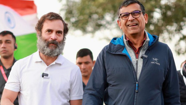 Former Reserve Bank of India RBI Governor Raghu Ram Rajan and Rahul Gandhi