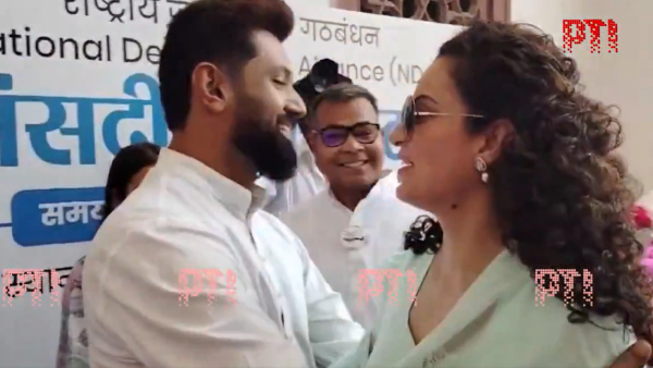 Kangana Ranaut Hugs Chirag Paswan In Parliament Fans Say Chemistry Is Off The Charts