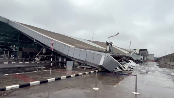 Roof of the Delhi airport s Terminal-1 collapsed amid heavy rain early Friday June 28 2024 One person died and five were injured in the collapse Roof of the Delhi airport s Terminal-1 collapsed amid heavy rain early Friday June 28 2024 One person died and five were injured in the collapse