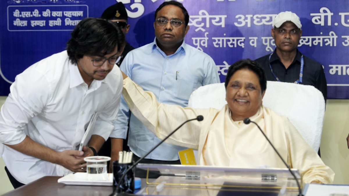 BSP Chief Mayawati and her nephew Akash Anand