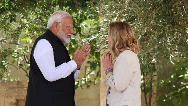 Italy s PM Meloni Greets PM Modi With Namastey At G7 Summit As India Joins As Outreach Nation