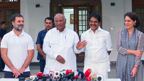 Rahul Gandhi Mallikarjun Kharge KC Venugopal And Priyanka Gandhi