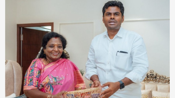 Amid Rift Rumours Annamalai Meets Tamilisai Soundararajan
