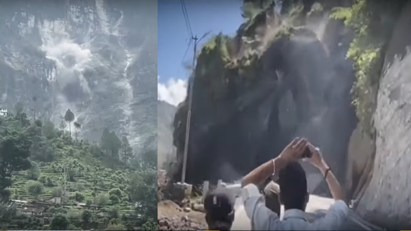 WATCH Video Massive Landslide In Chamoli Halts Traffic On Badrinath National Highway In Uttarakhand WATCH Video Massive Landslide In Chamoli Halts Traffic On Badrinath National Highway In Uttarakhand
