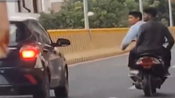 Road Rage Incident On Bengaluru s Double Decker Flyover Five Young Men Harass Car Driver Performing Stunts