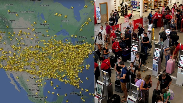 Crazy 12-Hour Timelapse Shows Plane Traffic Screeching To A Grinding Halt
