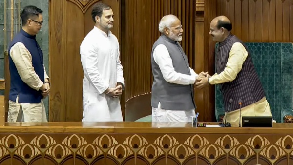 You Bowed To PM Modi While Shaking Hands Rahul Gandhi To Om Birla Speaker Responds