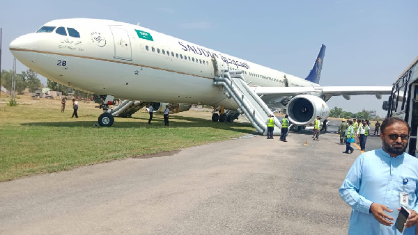 WATCH Video Saudi Airlines Flight Catches Fire Upon Landing In Pakistan s Peshawar