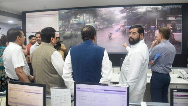 Chief Minister of Maharashtra Eknath Shinde holds an emergency management meeting due to incessant heavy rainfall in Mumbai