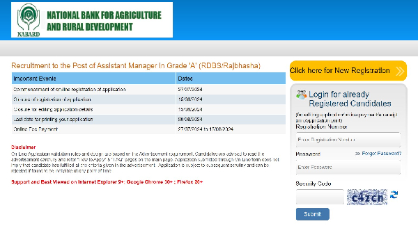 NABARD Grade A 2024 Notification