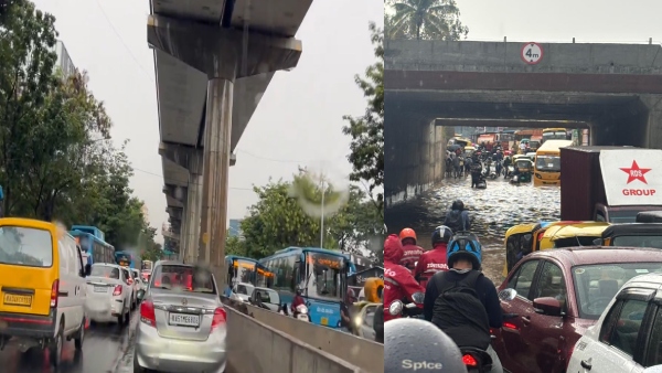 Bengaluru Traffic Jam Heavy Rain Causes Congestion On ORR Water-Logging In These Areas