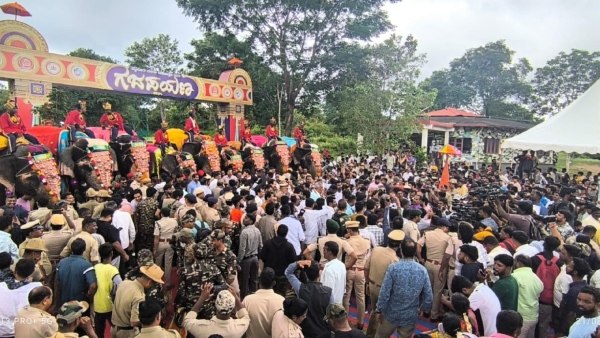 Mysuru Dasara 2024 Hunsur Sends 9 Jumbos On Their Way To Mysuru