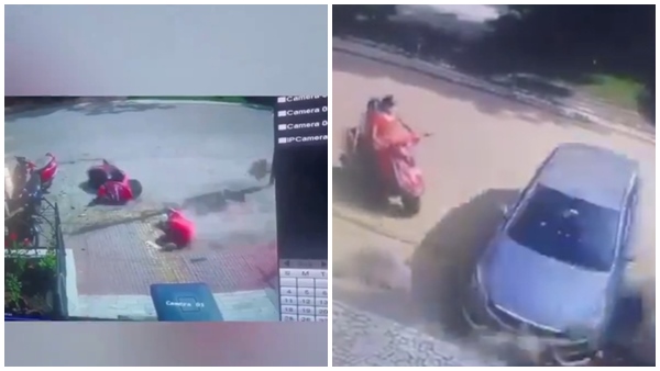 Accident Caught On Cam Minor Rams Scooter Kills Woman Daughter Seriously Injured