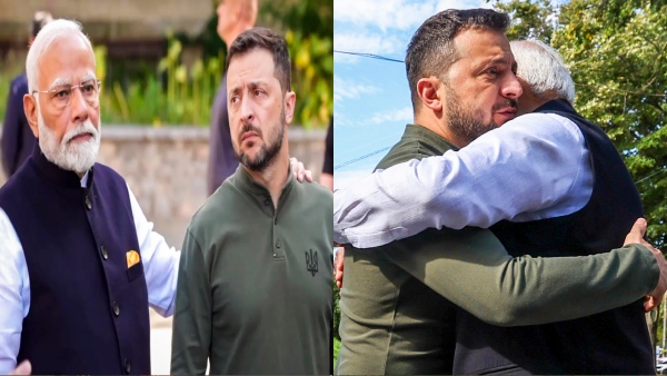 PM Modi Greets Zelenskyy With Hug Pays Respect To Children Killed In Ukraine War WATCH