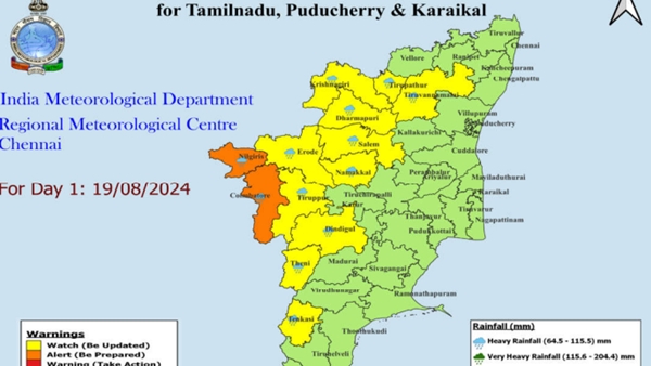 Tamil Nadu Weather Alert Heavy Rains To Hit 13 Districts For 2 Days Light Showers Likely In Chennai