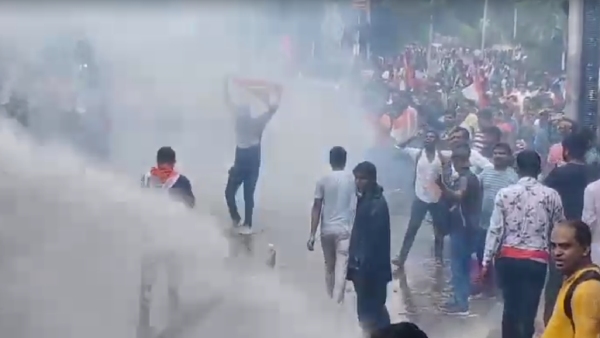 WATCH Nabanna Abhijan Rally In Kolkata Police Uses Tear Gas Lathicharge At Protestors