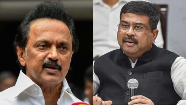 M K Stalin and Dharmendra Pradhan