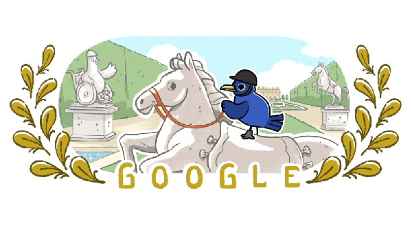 Google Doodle Celebrates The Paris Games With Equestrian Events Illustration