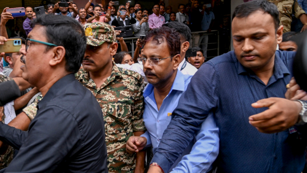 CBI officials produce the former principal of RG Kar Medical College and Hospital Sandip Ghosh arrested in connection with the alleged financial misconduct at the establishment at a City Court in Kolkata Tuesday Sept 3 2024