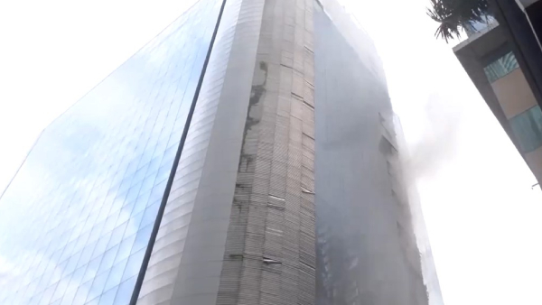 Fire Erupts In Times Tower Building