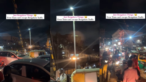 Train Stuck Bengaluru Traffic