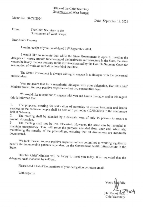 Bengal Govt s Truce Call To Doctors