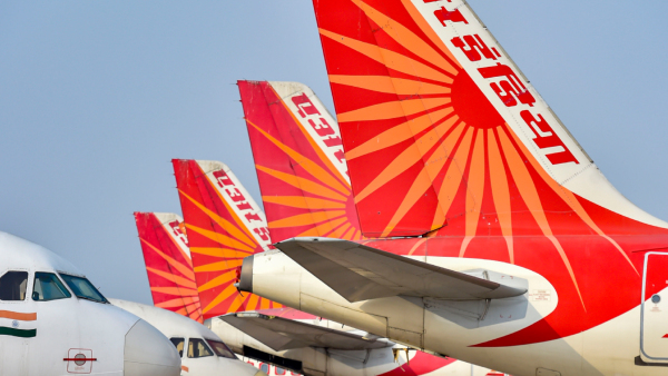 Air India planes stand parked at IGI Airport in New Delhi
