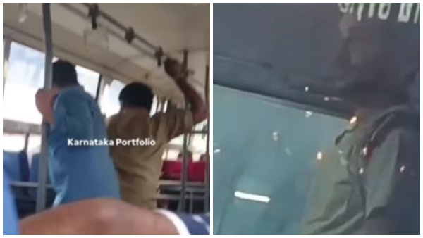 Bengaluru BMTC Bus Conductor Beats Up Passenger In Viral Video