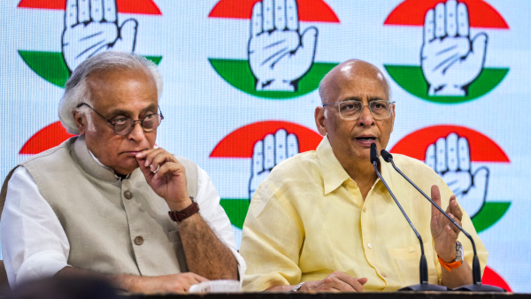 Congress leaders Jairam Ramesh and Abhishek Singhvi