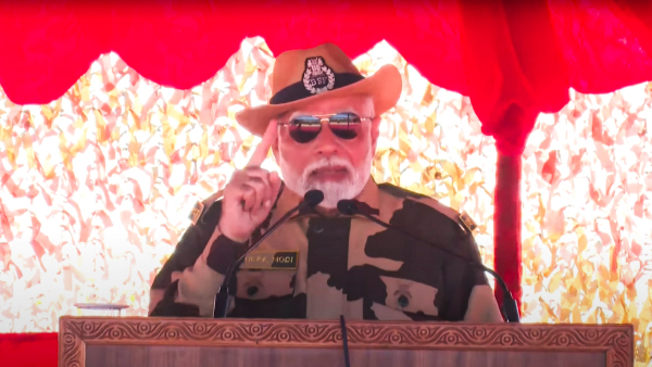 Prime Minister Narendra Modi addresses during Diwali celebration with Jawans in Gujarat s Kutch