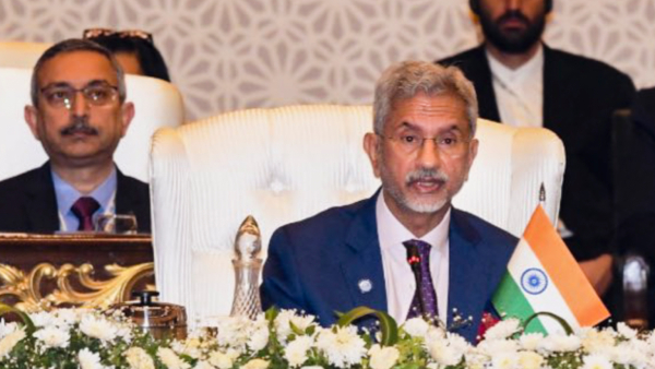 External Affairs Minister S Jaishankar speaks during the 23rd meeting of the SCO Council of Heads of Government in Islamabad Pakistan