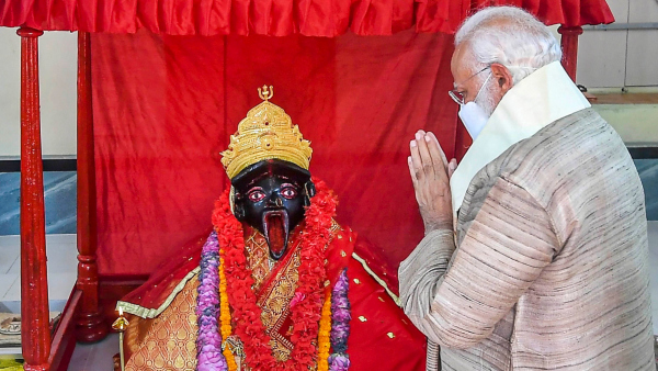 Prime Minister Narendra Modi offers prayers the Jeshoreshwari Kali Temple in Satkhira Bangladesh Saturday March 27 2021