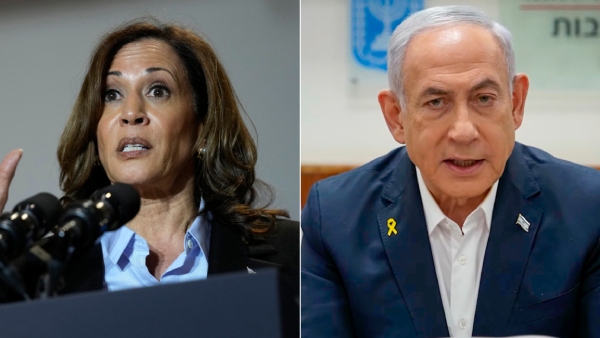 Kamala Harris and Benjamin Netanyahu