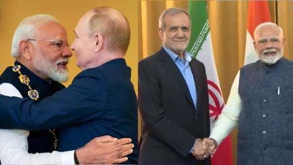 Iran s President Masoud Pezeshkian and Russian President Vladimir Putin with Indian Prime Minister Narendra Modi