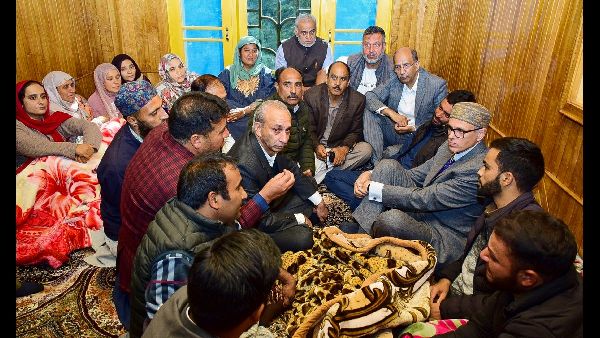 Omar Abdullah Visits Family of Slain Doctor