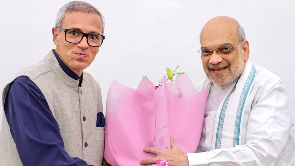Union Home Minister Amit Shah with Jammu and Kashmir Chief Minister Omar Abdullah