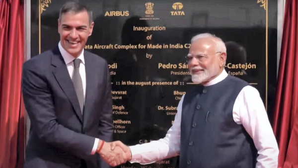 Prime Minister Narendra Modi and Spanish Prime Minister Pedro Sanchez