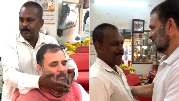 Rahul Gandhi Visits Barbershop