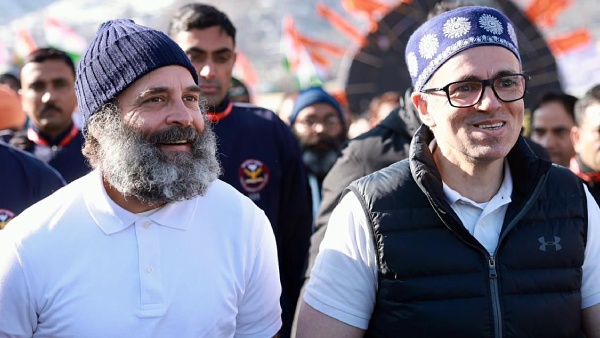 Congress leader Rahul Gandhi with Omar Abdullah Congress leader Rahul Gandhi with Omar Abdullah