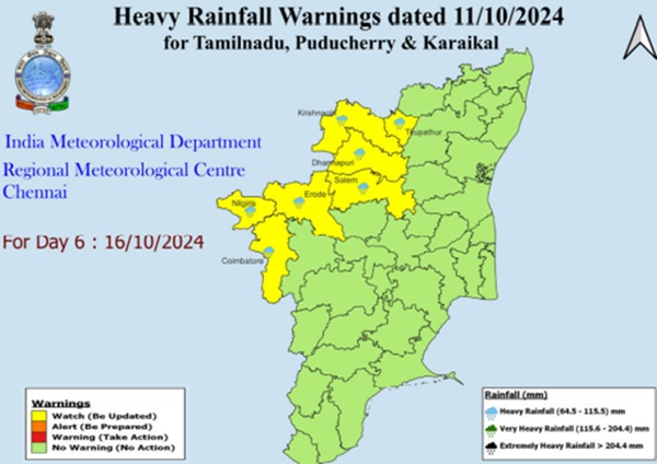 Tamil Nadu Weather Update 3 Dists On Orange Alert 15 On Yellow Alert Chennai Braces For Moderate Rain